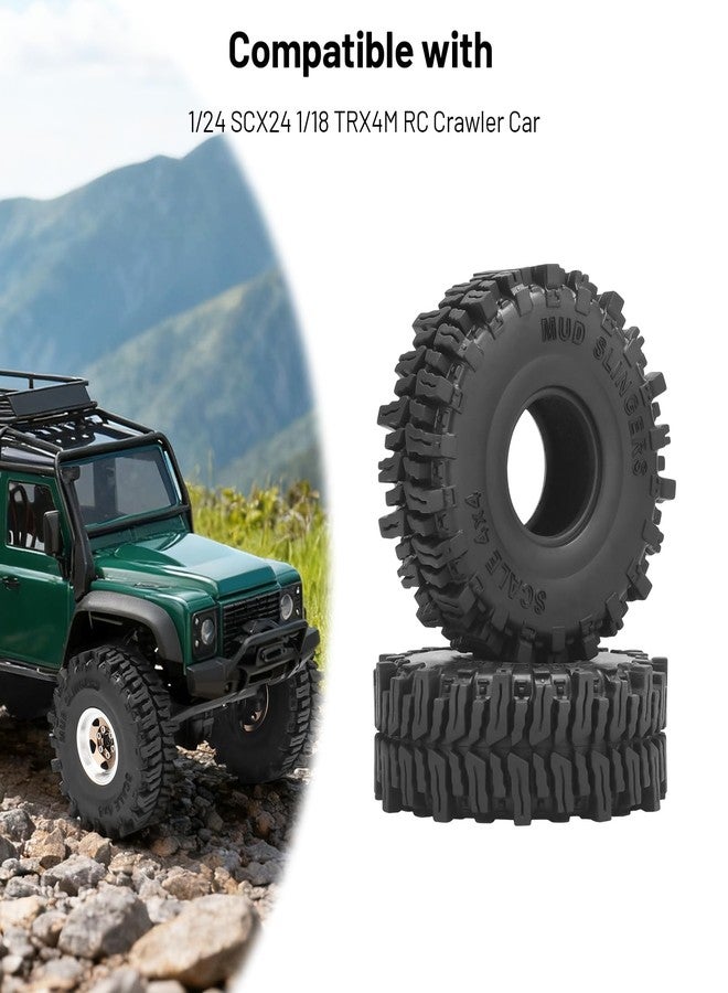 daitoku 1.0 RC Car Tires, daitoku 62 * 22mm 1.0 Mud Slingers RC Crawler Tires for 1/24 SCX24 1/18 TRX4M - Style A - Image 3